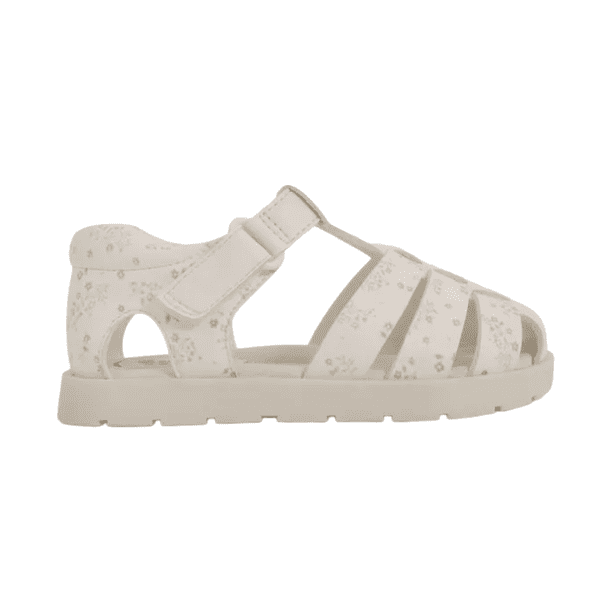 SANDALIAS COLLOKY CANGREJERA BLANCA CON FLORES BEBÉS | 430402 - Talla 24