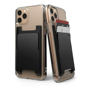 Tarjetero Ringke (Paquete De 2) Diseñado Para Smartphones. Funda Adhesiva Minimalista, Delgada, Rígida Y Premium Para Tarjetas De Crédito Y Dinero En Efectivo, Color Negro.