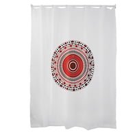 Mallorca - Cortina Para Baño Estampada Mandala Rojo Con Forro 2 Piezas