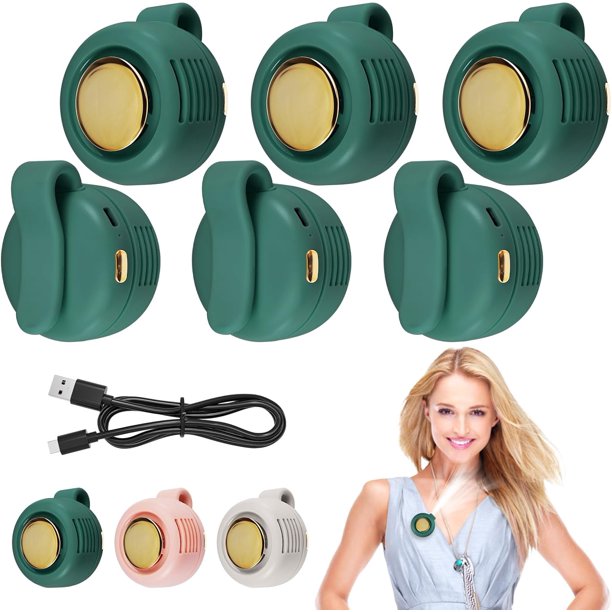 Ventilador portátil clip sin aspas 360° rotación mini camisa cintura 3 velocidades USB-C
