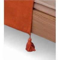 Genérico - Piecera Para Cama 2 Plaza - King En Lino Pompones 70X210 Cm Color Naranja