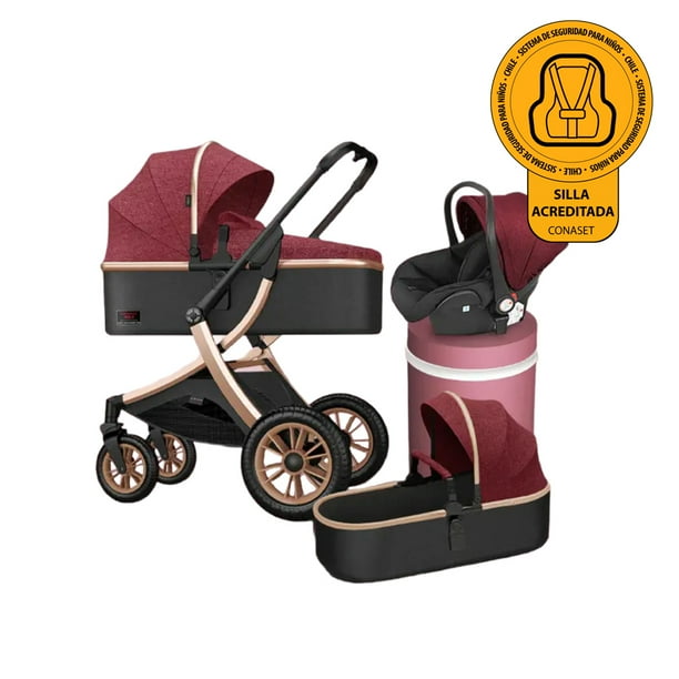 Coche de Bebé Travel System Simple Life Rojo Dorado