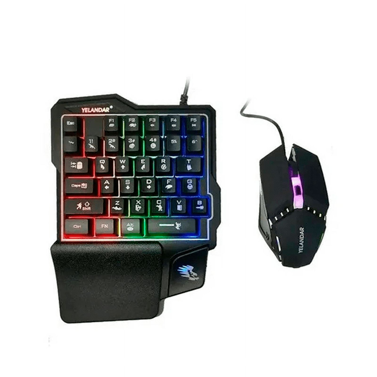 Genérico - Kit Teclado Una Mano Mouse Gamer Celular Yelandar N3000 Rgb