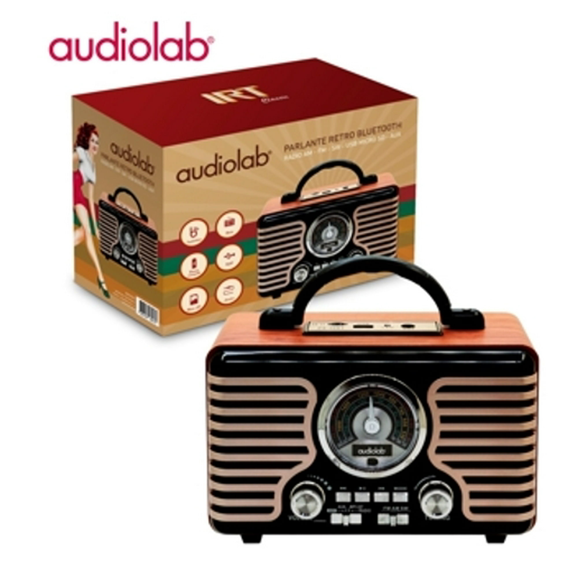 Audiolab - Parlante Retro 05 Bt/fm/am/sw/usb/sd/aux
