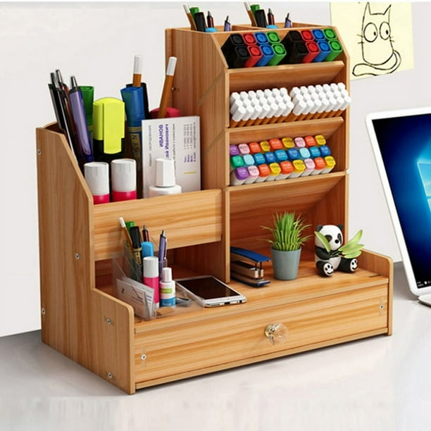 Stylish Wooden Pen Holder - Perfect for Office Desk, Bedroom Decor, and Student Storage