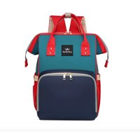 Riqui - Mochila Maternal 3 En 1 Negro Rojo/Azul/Verde