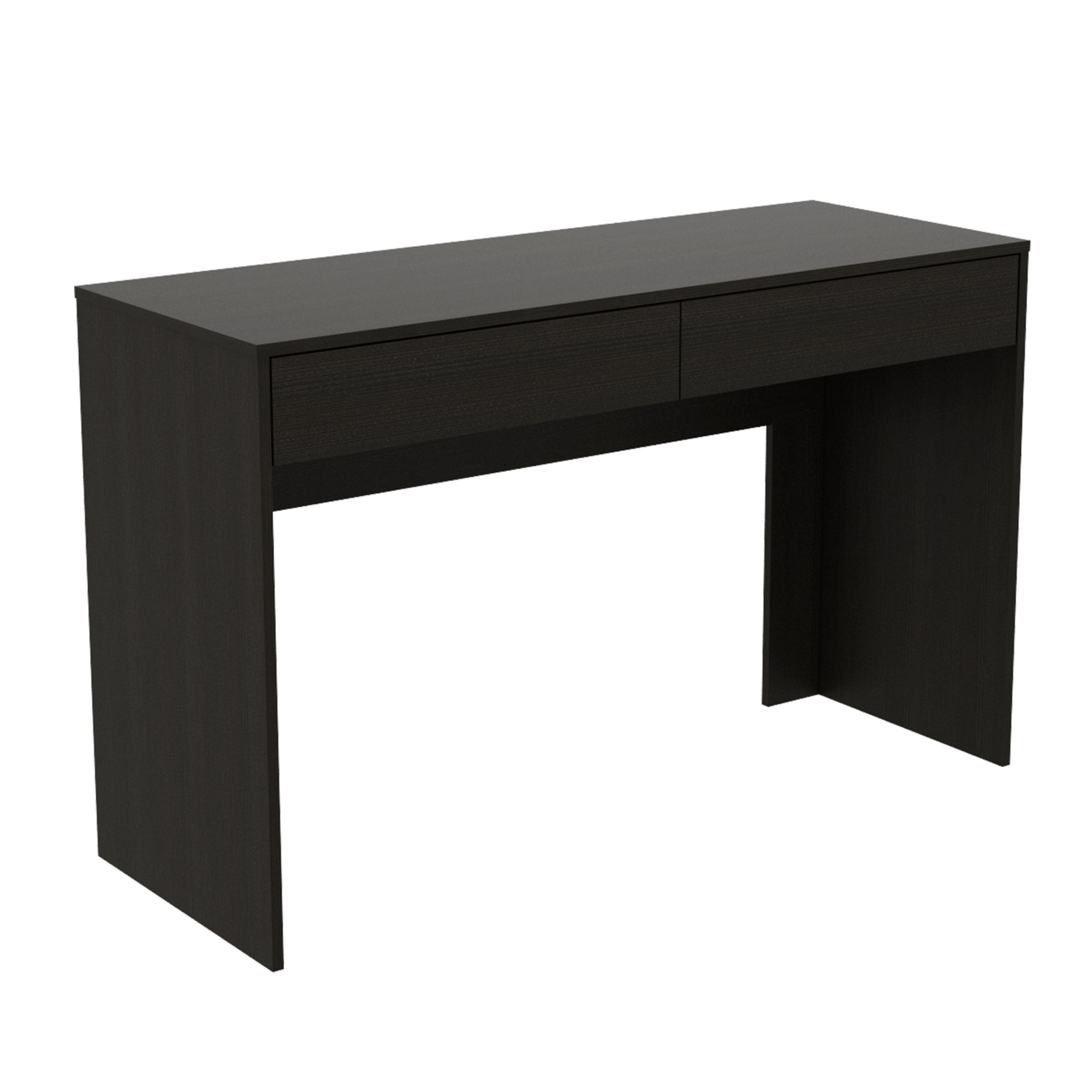 Fm Furniture - Escritorio Moderno Con 2 Cajones 75x120x45 Cm Negro