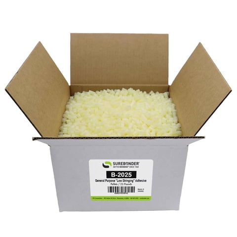 Hot Melt Pellets Surebonder B-2025, Caja De 11,34 Kg De Encordado Bajo