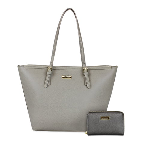 Kenneth Cole - Pack Cartera Tempo Taupe + Billetera Trifold Gris