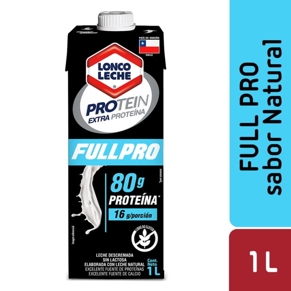 Leche liquida full pro descremada, 1 L
