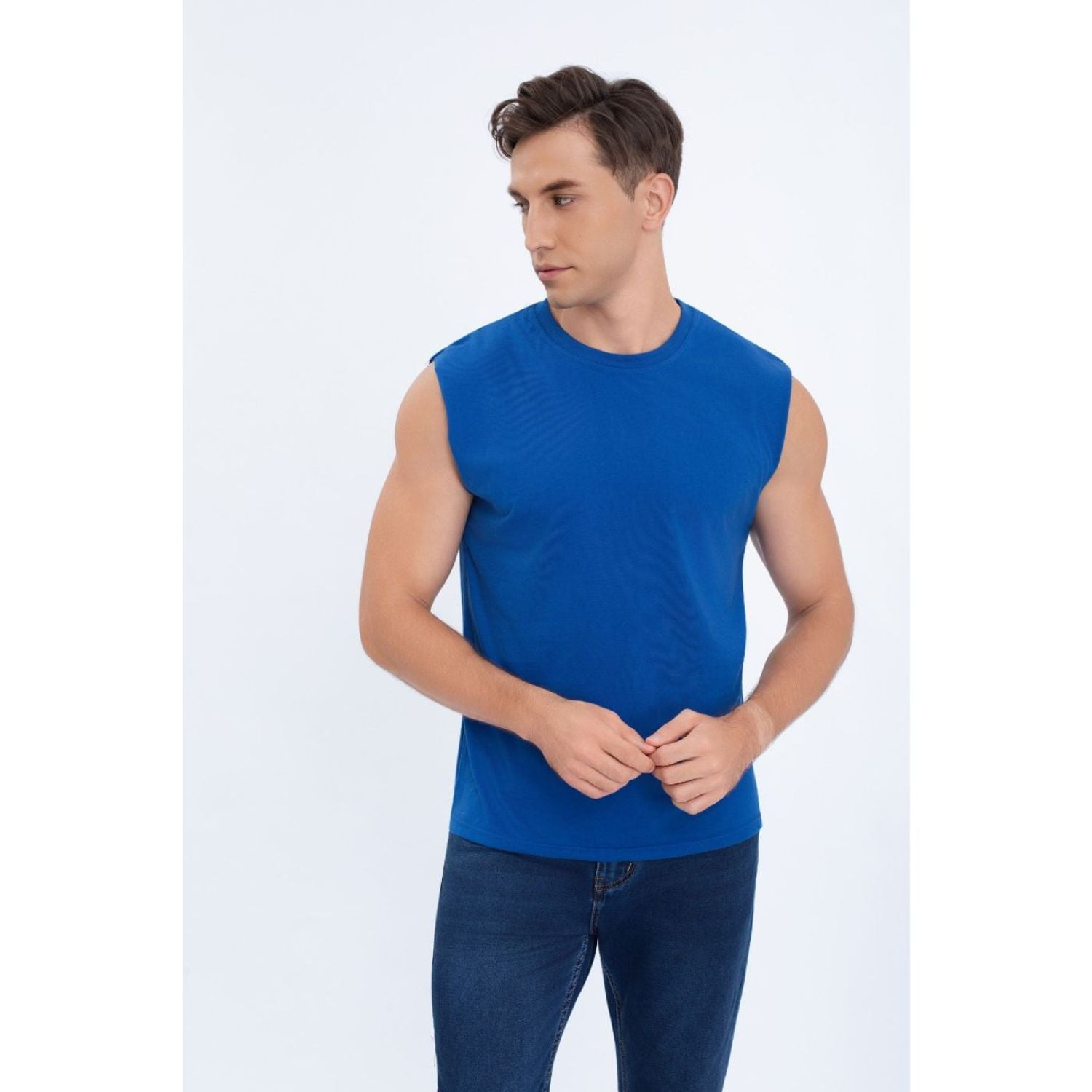 Likeshop - Polera Musculosa Hombre Sin Mangas Lisa Colores 7602