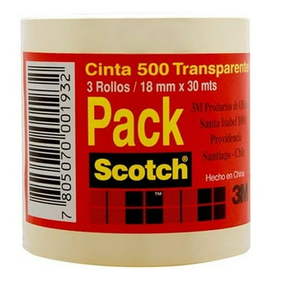 Cinta Adhesiva De Embalaje Scotch 3 Rollos -18Mm X 30Mts