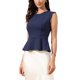 thumbnail image 4 of INSPIRE CHIC Chaleco Peplum para Mujer Elegante Sin Mangas Cuello Redondo Dobladillo Acampanado Blusas de Oficina M Azul Marino, 4 of 6