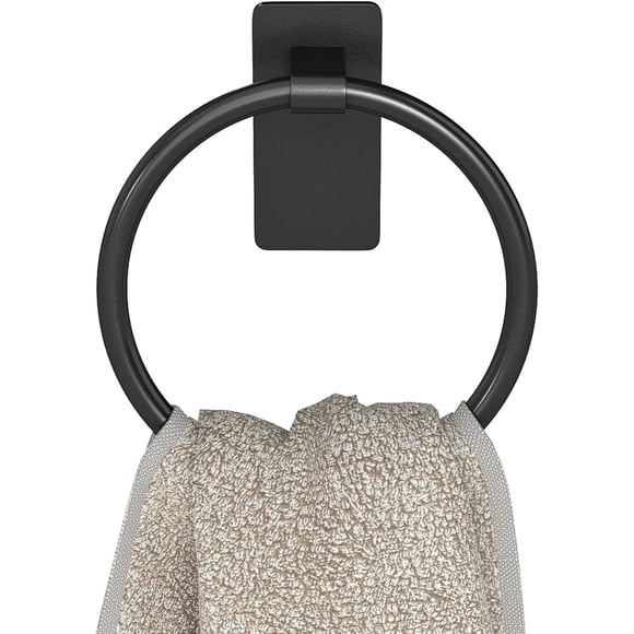 STWWO Hand Towel Holder for Bathroom, Adhesive Round Towel Ring