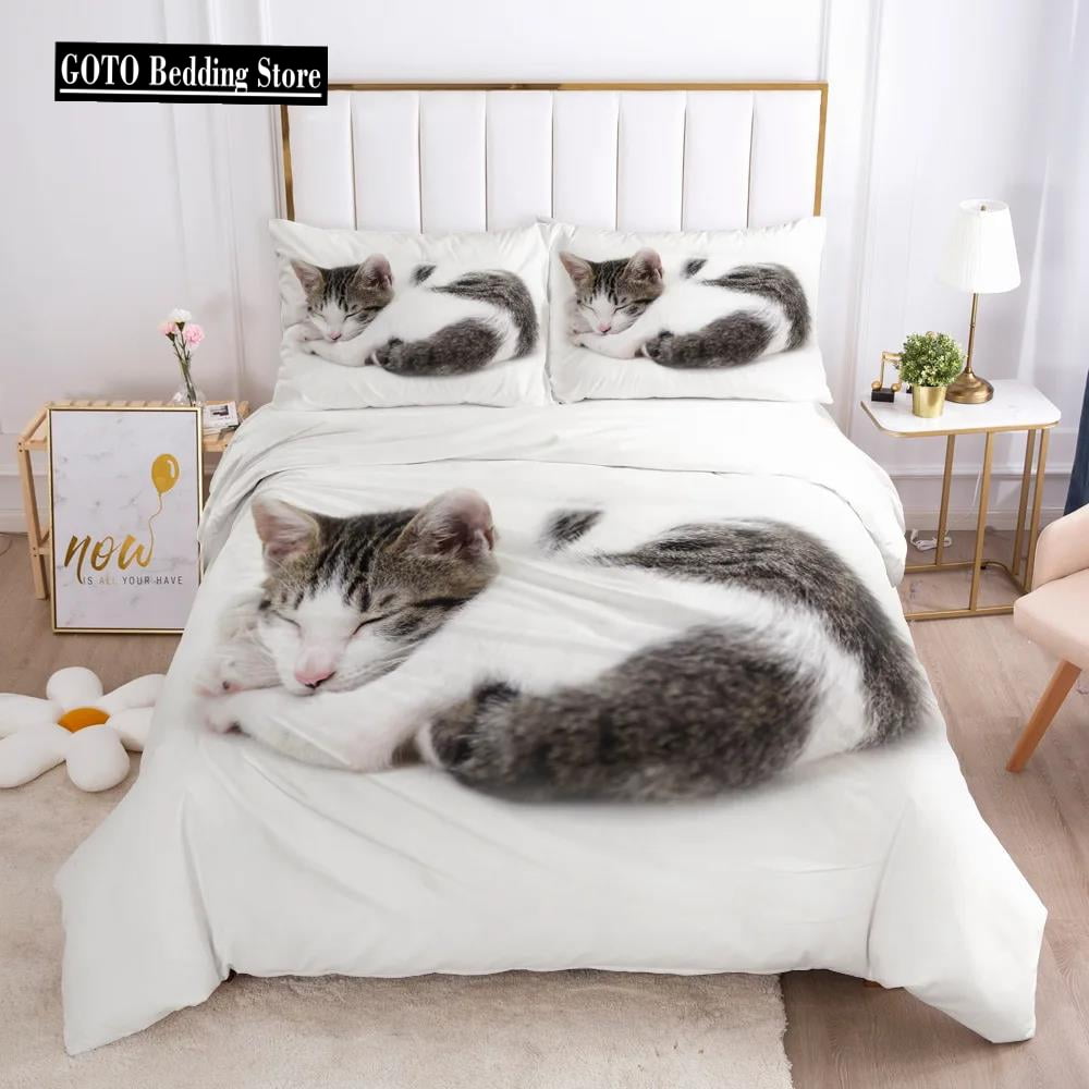 v444 Bed Sheets Cartoon Bedding Set - Pcs Red Lollipop Dog Duvet Cover Sets Bed Linens Pet Cat Adults Kids Single Double Bedclothes Beddings 3-Piece Bedding Set (1 Duvet Cover + 2 Pillow Shams) Bed Sh