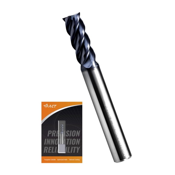 Fresa de extremo cuadrado de carburo ACCUCUT I4KES, 3/8 pulgadas, 4 ranuras HRC 50