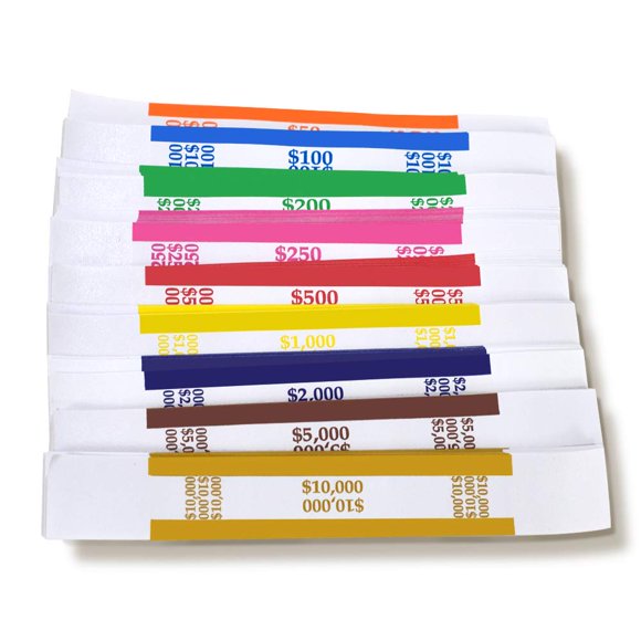 Envoltorios de billetes Surtido de 450 unidades de Currency Straps Y essential
