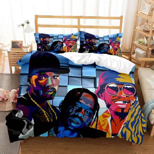 Hip hop rapper printed Quilt Cover Pillow Cover Bedding set luxury Queen bedding set Customized Personal style Bed Sheets