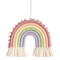 Magideal - 7 Capas Macrame Rainbow Tapiz Colgante De Pared Hecho Borlas Colgantes Diy Adorno De Cuerda Para Guardería Dormitorio Sala De Juegos Decoración Estilo A