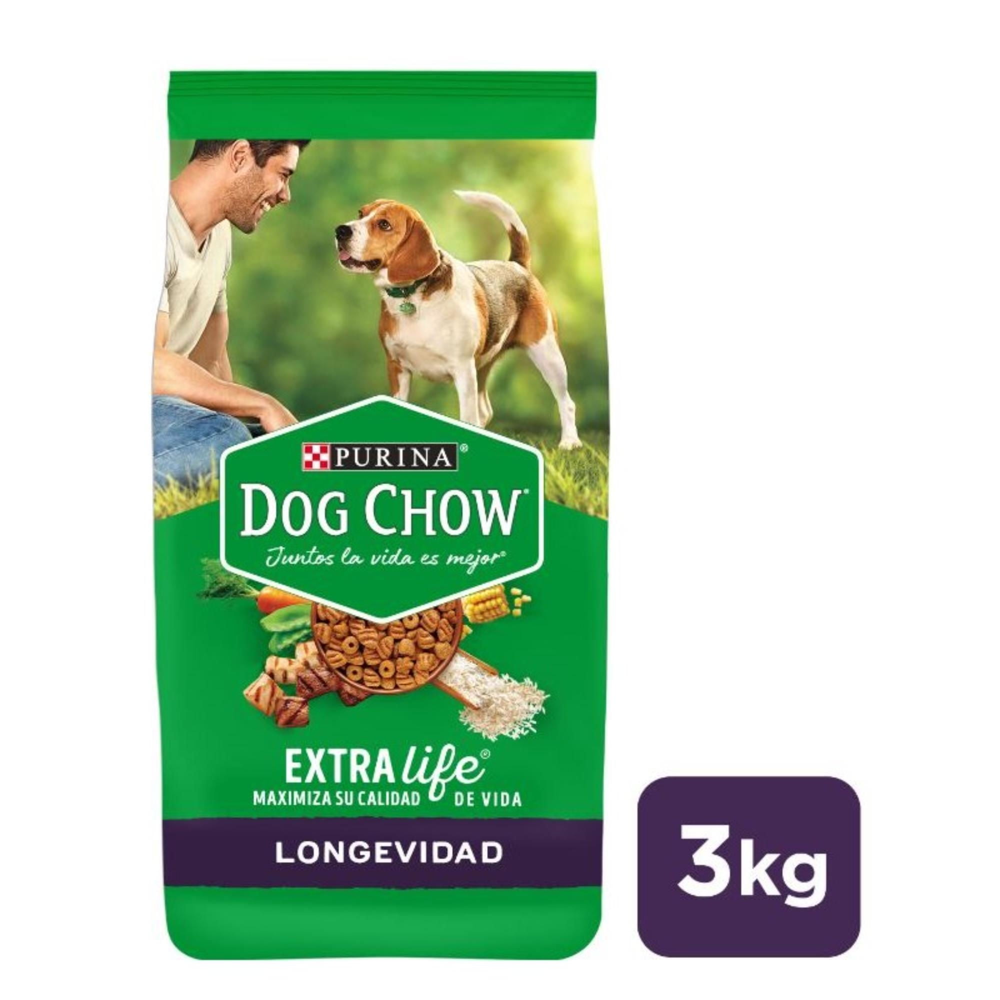 Alimento Seco Perro Longevidad Sabor Carne Bolsa 3 Kg Dog Chow