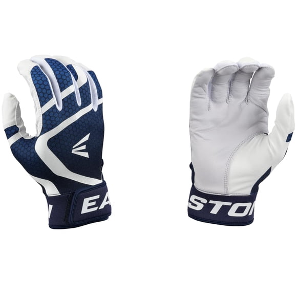 Guantes de bateo de béisbol Easton MAV GT blanco/azul marino para jóvenes L