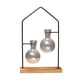 thumbnail image 1 of Florero De Cristal De La Planta De Los Bonsais Hidropónicos Maceta De Madera Soporte De Escritorio Decoración Doble, 1 of 5