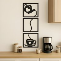Genérico - Cuadros Decorativos De Cocina En Mdf Negro