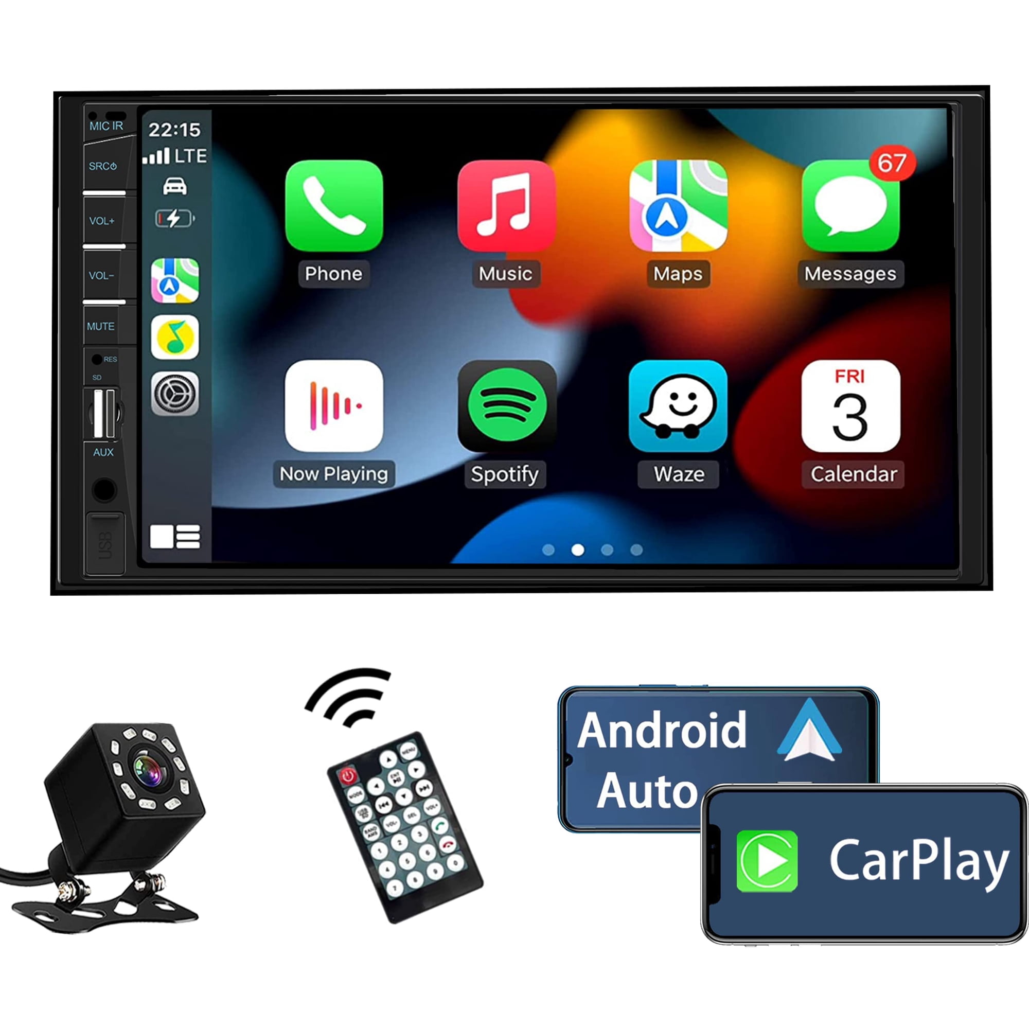 Naifay - Estéreo Para Auto Doble Din Con Apple Carplay Y Android Auto