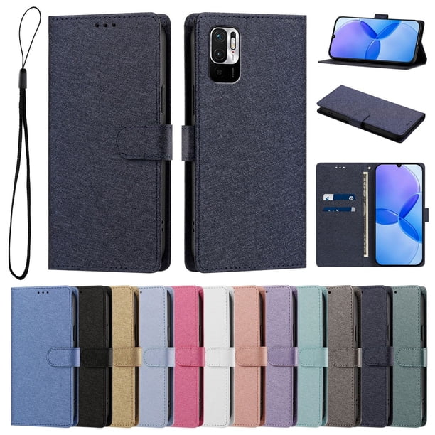 Cartera para Xiaomi Poco M3 Pro 5G con Soporte y Correa, Azul Marino