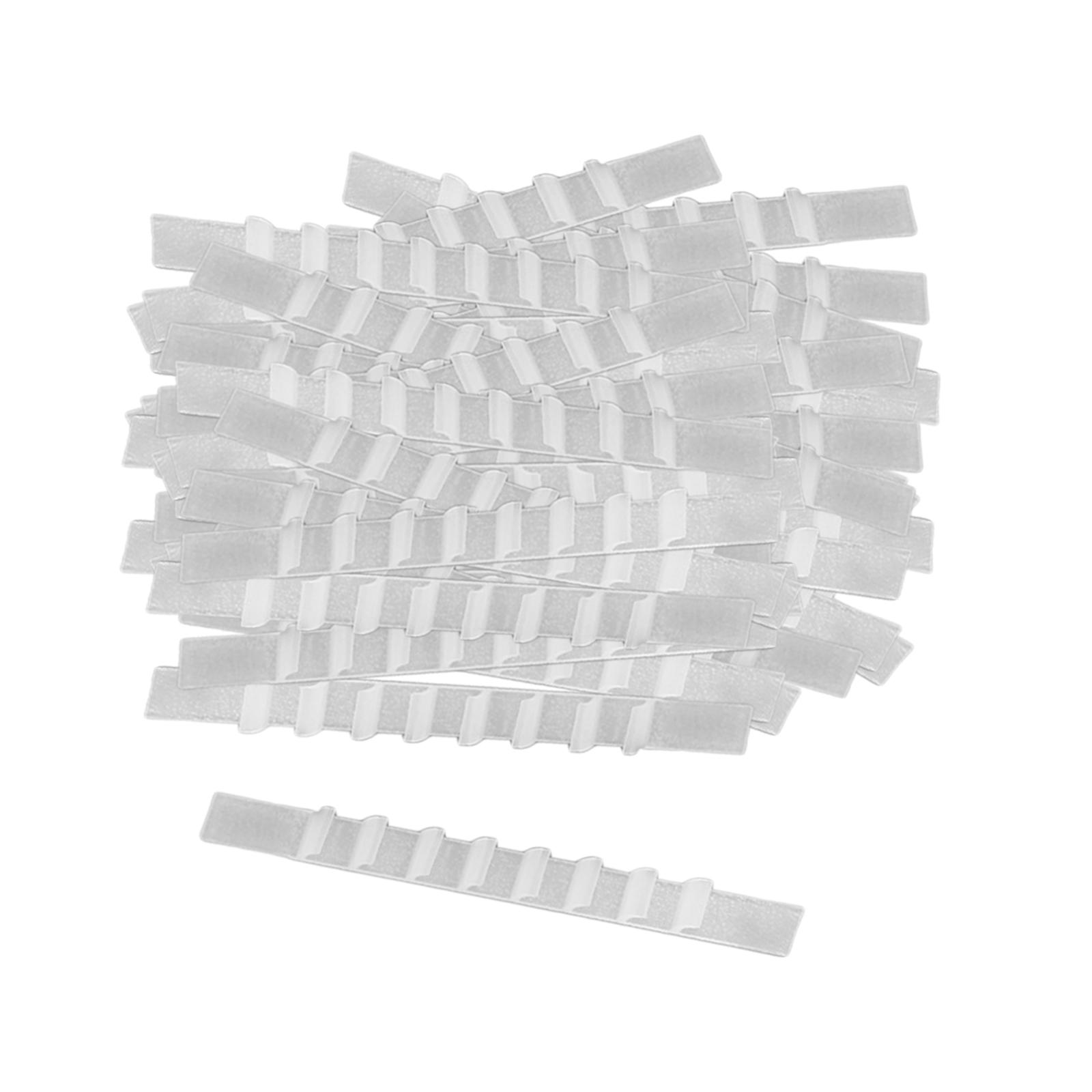 Magideal - Tiras De Silicona Para Colgar 100 Piezas Con Colgadores Automáticos , Blanco 6X70Mm