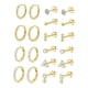 thumbnail image 2 of Juego De 10 Pares De Pendientes Para Múltiples Perforaciones Para Regalos De Aniversario Y Compromiso, Dorados., 2 of 5