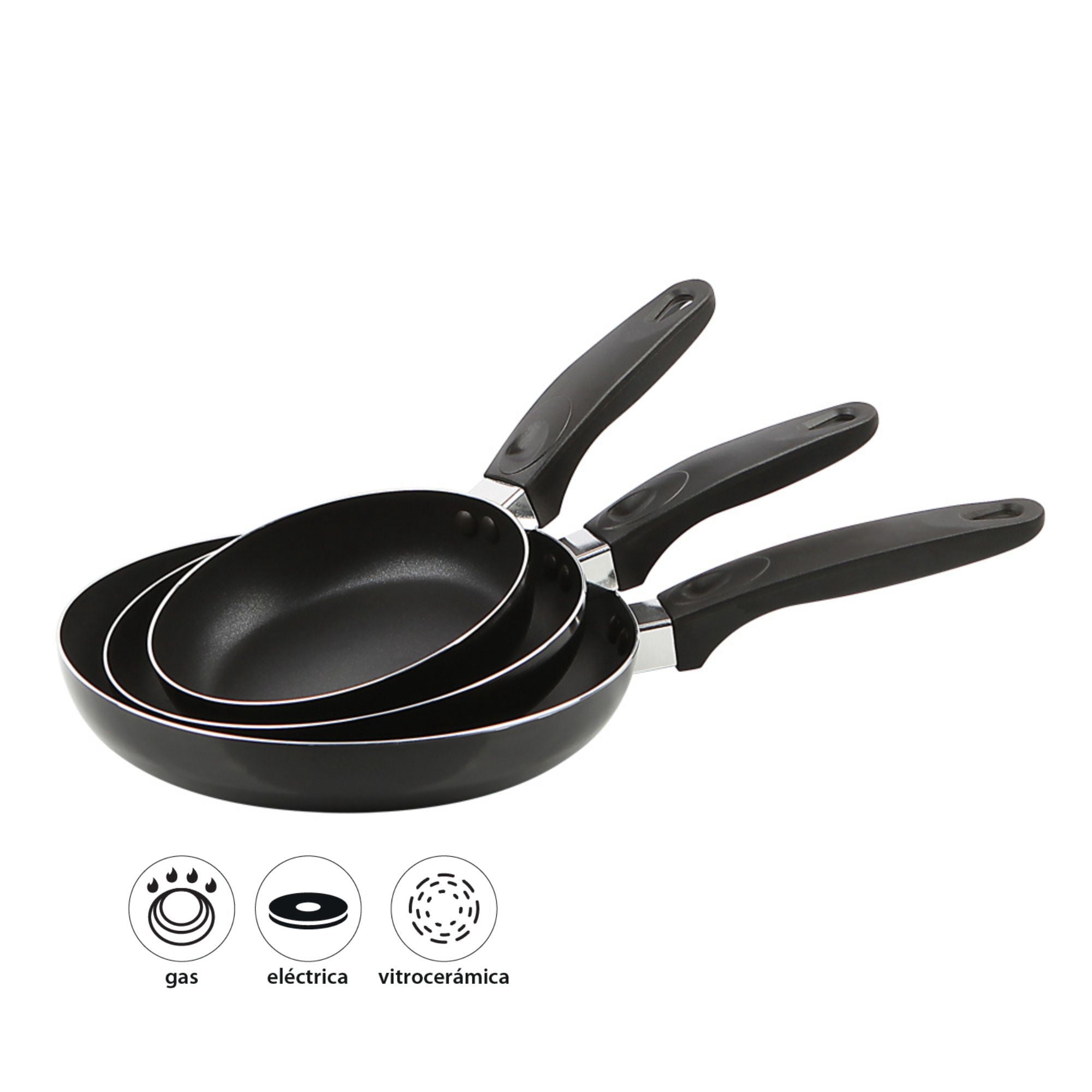 Haus - Juego De Sartenes Aluminio Antiadherente 16Cm-20Cm-24Cm 3 Piezas