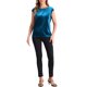 thumbnail image 2 of INSPIRE CHIC Blusa de Terciopelo para Mujer con Manga Corta Oficina Casual Básica Cuello Redondo Camiseta XS Azul Pavo Real, 2 of 6