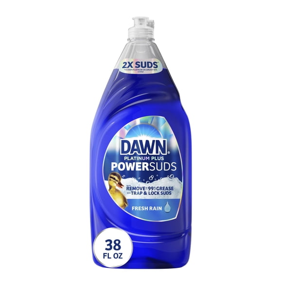 Dawn Platinum Plus PowerSuds Detergente Líquido para Platos, Botella de 38 oz.