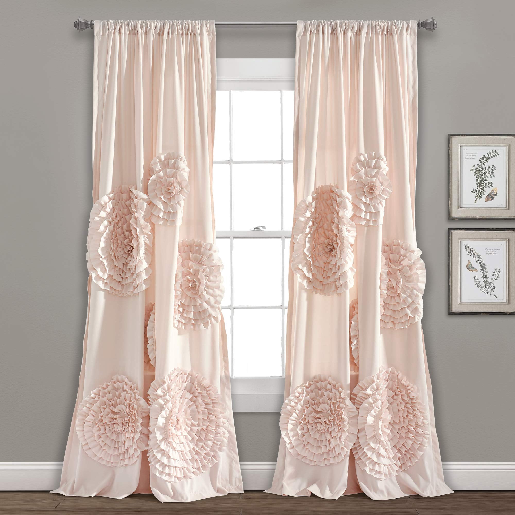 Panel De Cortina Para Ventana Lush Decor Serena, 137 Cm X 213 Cm, Rubor