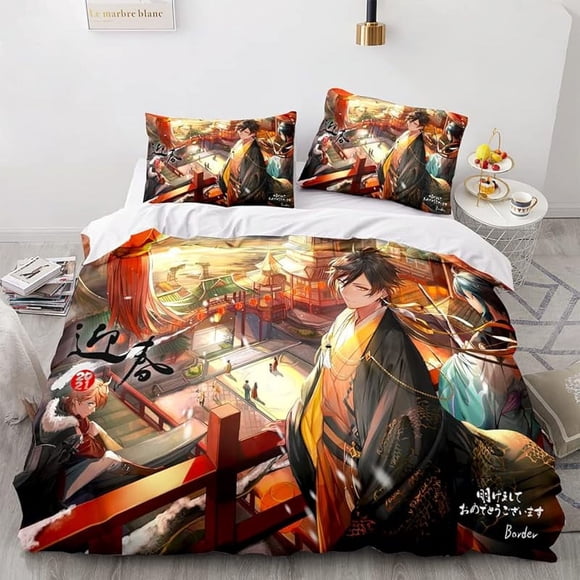 Genshi-n Im-pact D-uvet Cove-r Queen Size - Genshin- Impact- Printe-d Soft Microfi-ber Beddi-ng Set