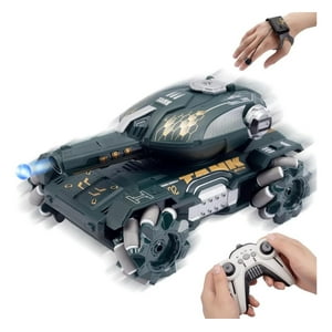 Fliperex - Tanque A Control Remoto Teledirigido Lanza Bolitas De Biogel Gris