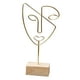thumbnail image 3 of Figura Cara Sombrero Soporte De Exhibición Escultura De Personaje Abstracto Para Mueble De TV Dorado, 3 of 3