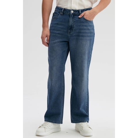 Fashionspark - Jeans Hombre Baggy Dirty Washed Azul
