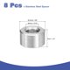 thumbnail image 2 of 8 piezas de espaciador de acero inoxidable 304 3/8" OD x 3/16" ID x 1/4" de longitud (10x5x6mm) separador de tornillo acabado liso espaciador de metal redondo sin rosca para tornillos M3, plata, 2 of 6