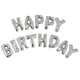 thumbnail image 1 of Set de globos con estampado de felicitación de cumpleaños, plata, 16, 1 of 2