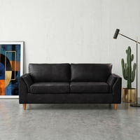 Latam Home - Sofa Milan 3C Con Resortes Pocket Cuero Kentucky Negro