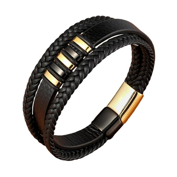 Bracelet En Cuir Pour Homme - Style Sobre Et Masculin - Neuf Avec étiquettes