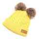 thumbnail image 5 of Ni?as, Ni?as Pom Poms, Sombrero, Grueso, Cálido, Invierno, Algodón, Dejo, Gorrojo De Punto Amarillo, 5 of 5