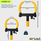 thumbnail image 3 of Traba Rueda Antirrobo Auto Tuerca De Seguridad Con 3 Llave, 3 of 8