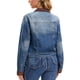 thumbnail image 3 of INSPIRE CHIC Chaqueta de Jean para Mujer de Moda con Botones Abajo Cuello de Pana Chaquetas de Granero Chaqueta de Mezclilla 2XL Azul Profundo, 3 of 6