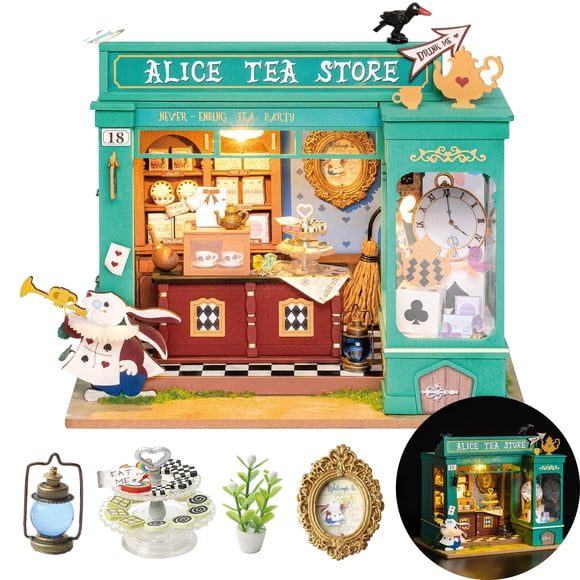 Kit de casa en miniatura Rolife Alice's Tea Store con muebles