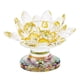 thumbnail image 3 of Candelabro De Cristal De Flor De Loto Candelabro Decoración De Fiesta En Casa Amarillo, 3 of 5