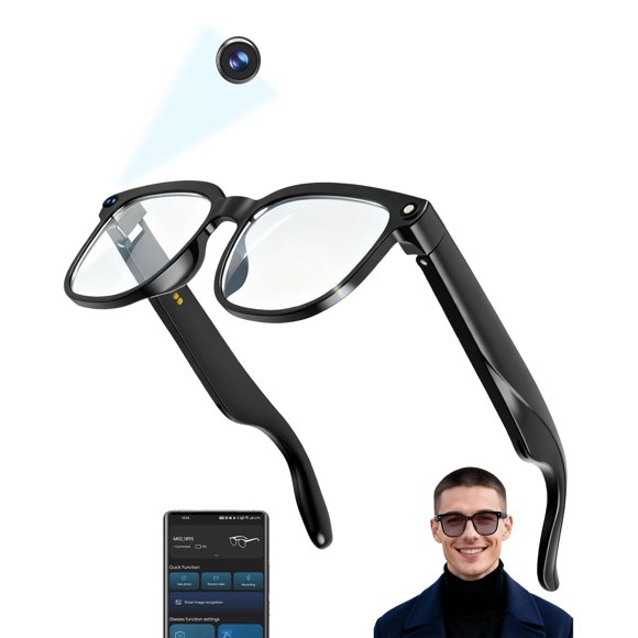 Gafas Inteligentes MNVOEQ con Cámara IA y Audio POV para Vlog