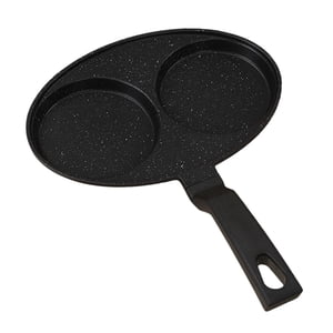 Bothyi - Sartén Para Huevos, Freidora De Aceite, Olla Para Cocinar, Olla Para Carne, Suministros De Cocina, Sartén Antiadherente, 2 Agujeros, Negro